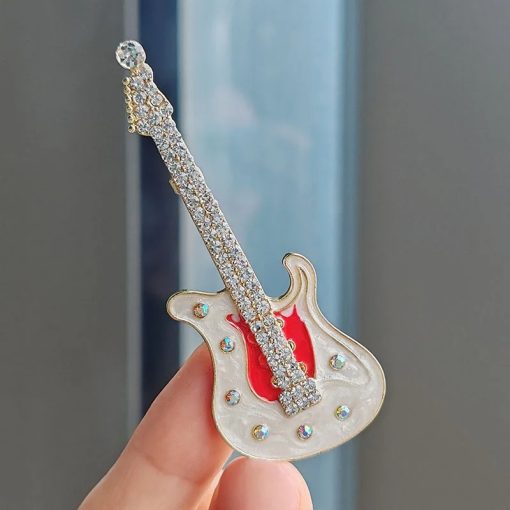 Broche Guitare électrique Vitnage Strass Modèle 2