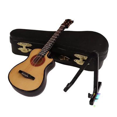Guitare Miniature accoustique avec étui et Porte guitare - 3 tailles - 5 couleurs - modèle 2