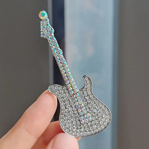 Broche Guitare électrique Vitnage Strass Modèle 4