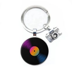 Porte-clés Rétro Vinyle Mélodie multicolore