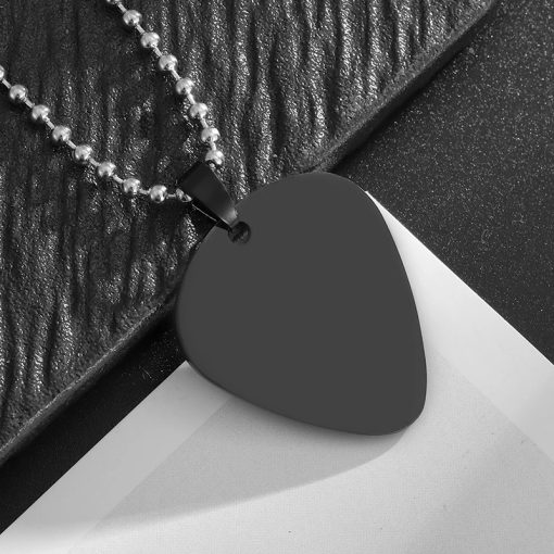 Collier Médiator Simple en Acier Inoxydable - Collection Minimaliste couleur Noir