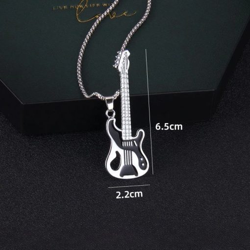 Noir Pendentif Guitare Électrique Trio Coloré - Au choix !