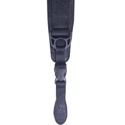 Sangle pour guitare basse ergonomique en cuir robuste avec boucle de sécurité couleur noir