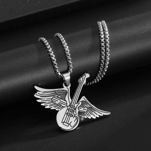 vue complète du Pendentif Guitare Aile d'Ange