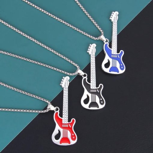 Pendentif Guitare Électrique Trio Coloré - Au choix !