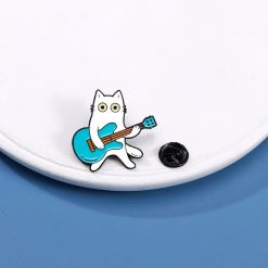 Pins émaillé Guitare Chat Jouant de la Guitare