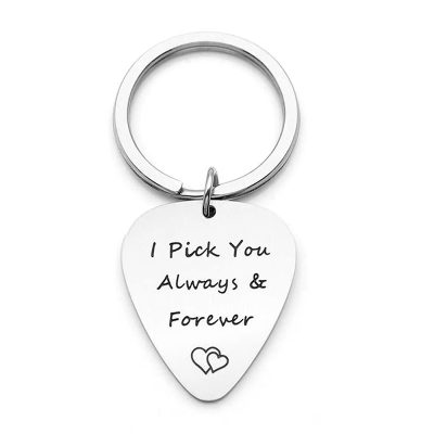 Magnifique Porte-clés-Médiator avec Message d'Amour