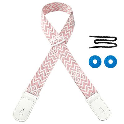 Correas de Guitarra Vintage Edición Geométrica Azteca de color rosa