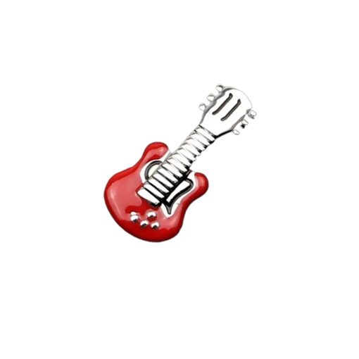 Rouge Broche Émaillée Pins Petite Guitare Électrique - 2 couleurs au choix