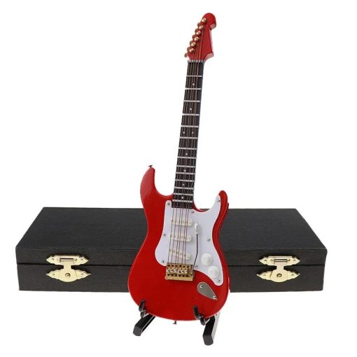 Guitare Miniature électrique Rouge ou Noir avec Boîte de rangement couleur Rouge