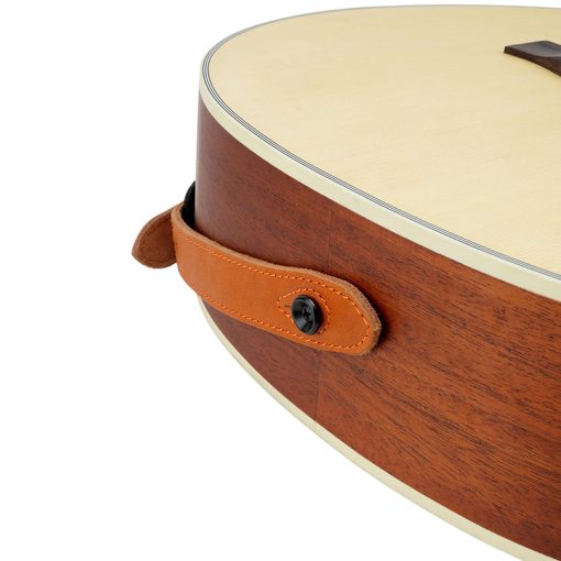 vue accroche de la Sangle Guitare Basse Deluxe en Cuir Véritable Rembourré