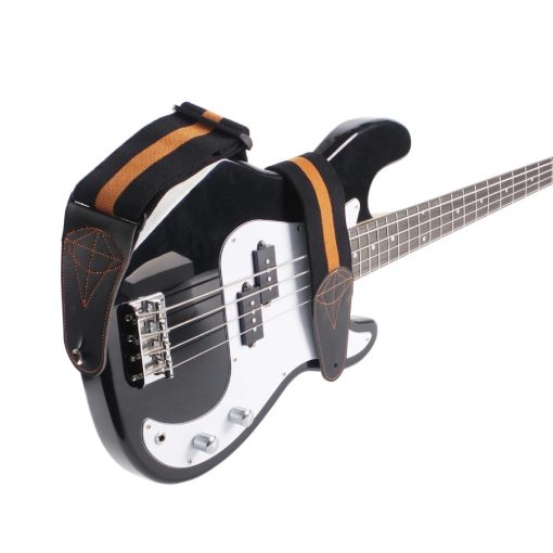 Sangle de Guitare Basse 'Stripes Rock' – Classique et Énergique couleur orange