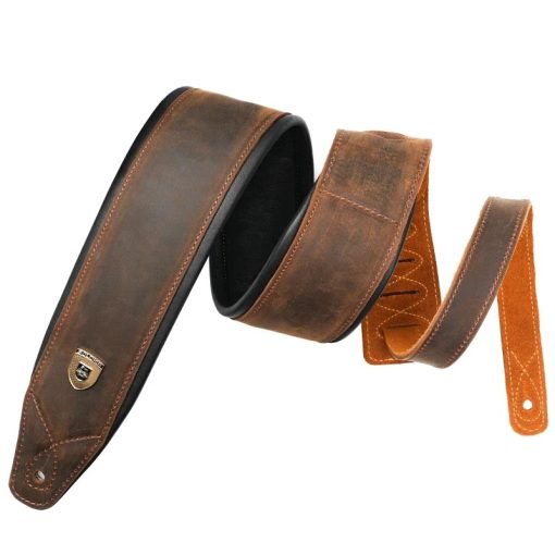 Sangle De Guitare Levy's Leathers PM32 - Cuir Avec Rembourrage Mousse - Largeur 2.5 Pouces - Longueur Réglable 38 à 53 Pouces