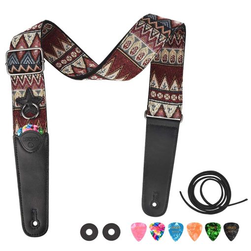 Sangle de Guitare 'Tribal Vibes' – Set Complet avec Accessoires