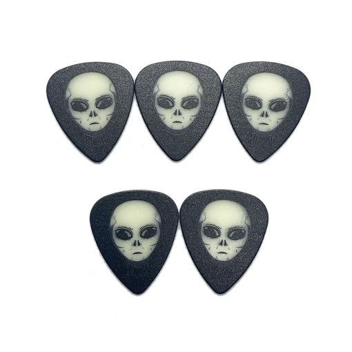 Test et avis 5 médiators de guitare Tête Alien - Lot de 5 pièces