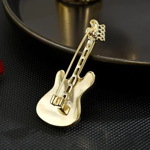 Vue arrière Broche Guitare Électrique Nacre Blanche