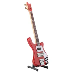 Vue côté de la Guitare Miniature Basse électrique avec support guitare