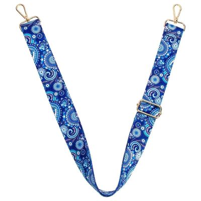Vue détailée de la Sangle Banjo Bleu Paisley Motif Floral Vintage