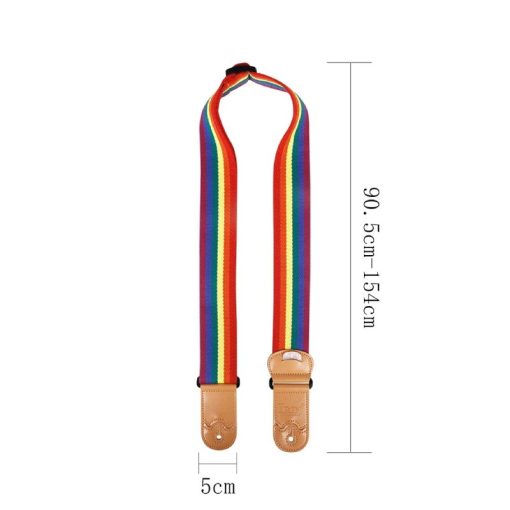 Dimensions de la Sangle Guitare Arc-en-Ciel Rainbow