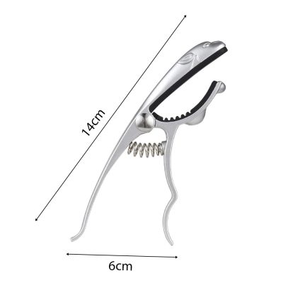 Dimensions Capodastre en métal en alliage de zinc en forme de Léopard couleur acier