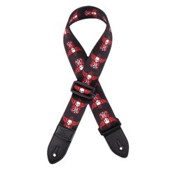 Sangle Guitare Tête de Mort Ailes Ardentes