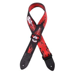 Sangle Guitare Tête de Mort Flammes de l'Ombre