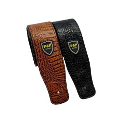 Sangle de Guitare Cuir PU Prestige Crocodile - 2 couleurs