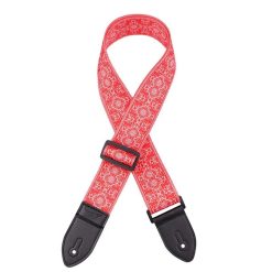 Superbe Sangle Guitare Red Bandana Style