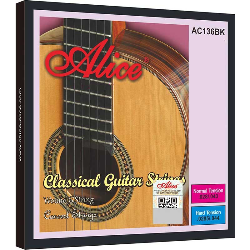 Cordes Guitare Classique Enroulé G-3 pour Harmoniques Plus Riches, Jeu Complet en Noir pour un Style Spécial (Avec Complément Plain G-3)