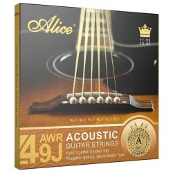 Cordes pour Guitare Acoustique - Ensemble Complètement Plaqué Or, Bronze Phosphore