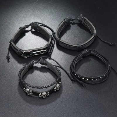 Détails du Bracelet Guitare Rock Crâne Métallique