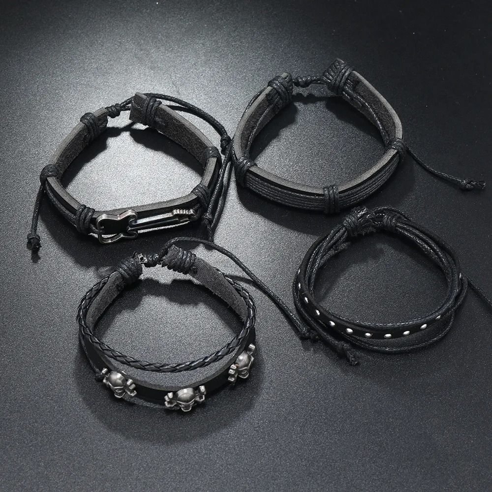 Détails du Bracelet Guitare Rock Crâne Métallique
