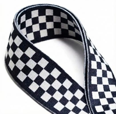 Magnifique Sangle de Guitare Style Vintage Rock Motif Damier Noir & Blanc Checkerboard