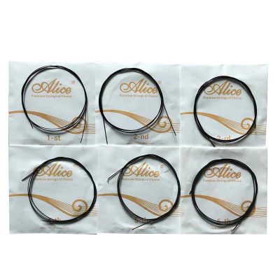 Vue détaillée Cordes de Guitalélé -Jeu Complet en Noir Pour un Style Spécial, Nylon Modifié Atteint une Stabilité d'Accord Rapide