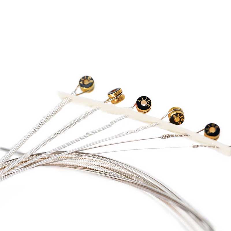 Vue détaillée Cordes pour Guitare Acoustique - Cuivre Plaqué Argent, Basse Profonde et Durable et Harmoniques Riches