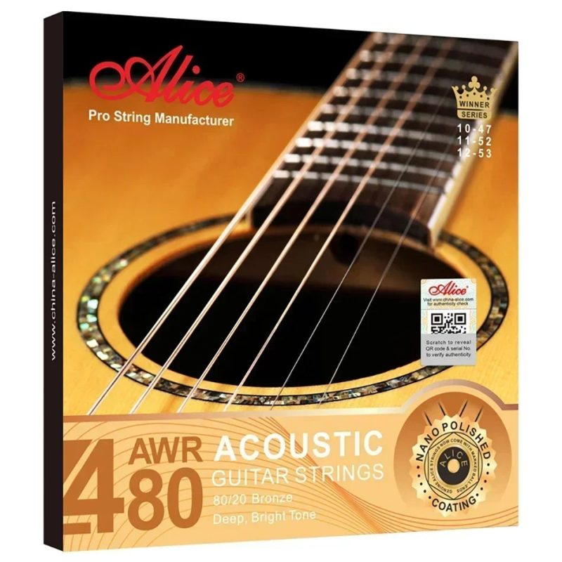 Cordes pour Guitare Acoustique - Bronze 8020, Profond, Son Clair, Revêtement Poli Nano
