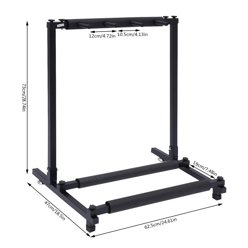Dimensions Support Multi-Guitares 'Stage Master' - 3, 5 ou 9 guitares - capacité 3 guitares