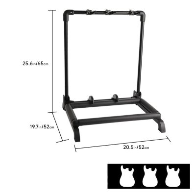 Dimensions du Support Multi-Guitares Pliable - 3 Instruments Électriques et Acoustiques