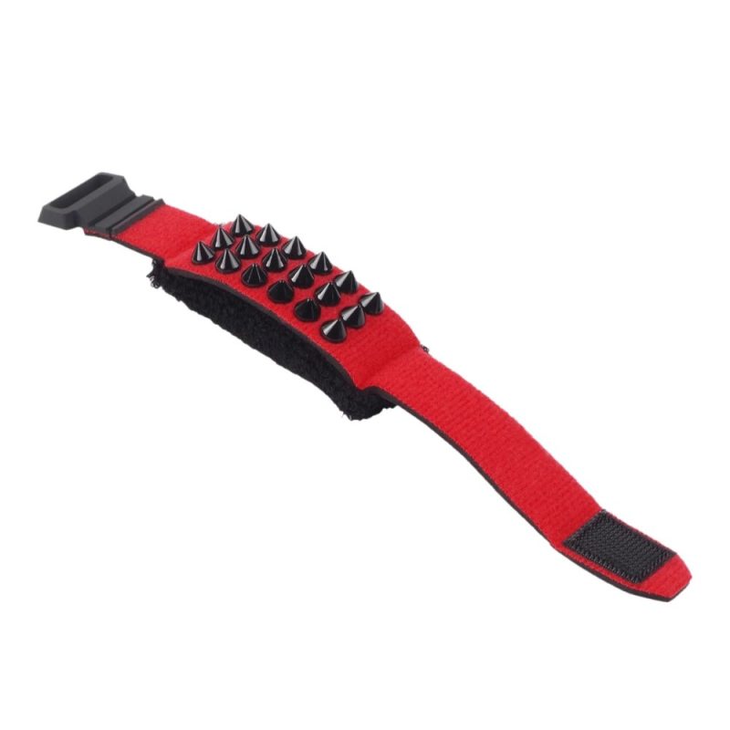 FretWrap Punk Rock avec Clous – String Dampener pour Guitare et Basse - couleur rouge