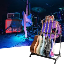 Support Multi-Guitares Pliable - 3 Instruments Électriques et Acoustiques