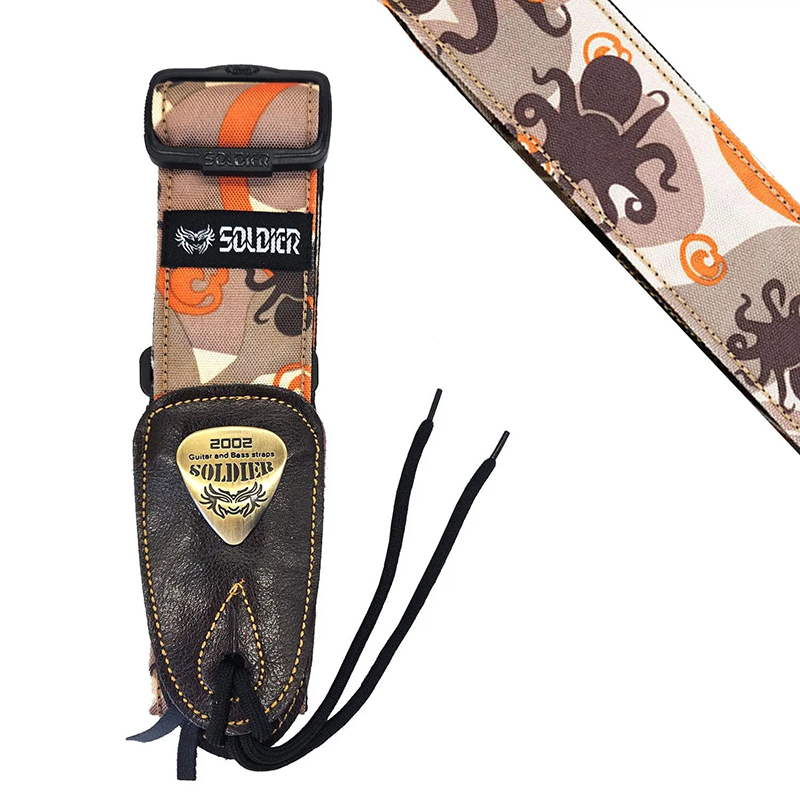 Details Sangle Guitare Tactique Spirales Ardentes