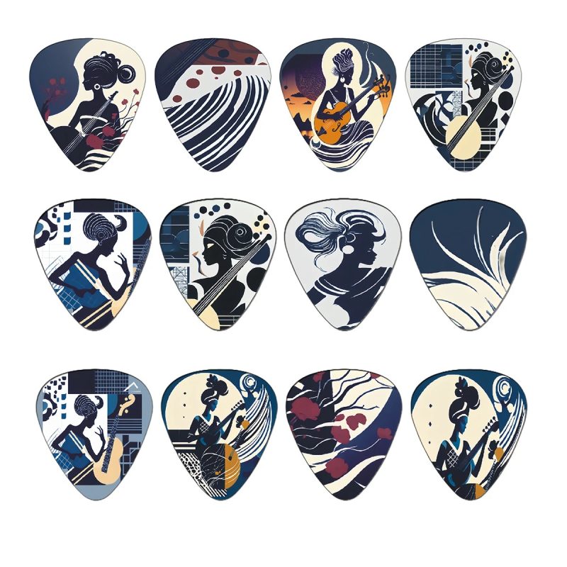 Détails complets du Set de 12 Médiators Groove Éthéré - 12 pièces avec Boîte Métallique