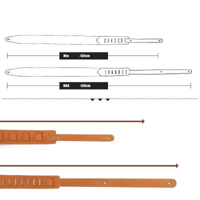 Détails de la Sangle Guitare Cuir en Daim 'Esprit Ailé'