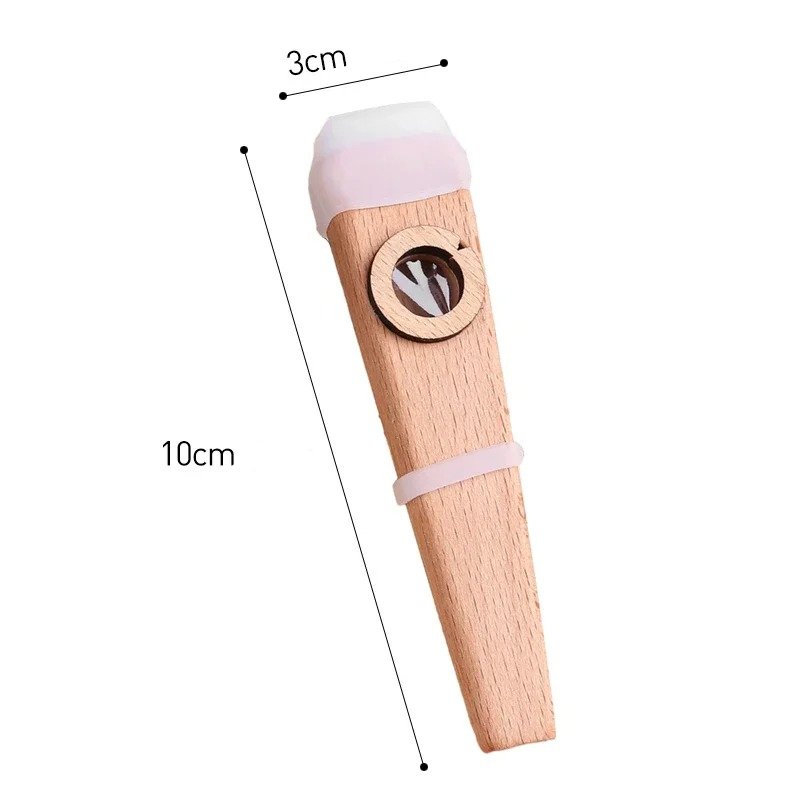 Dimensions du Kazoo en Bois Harmonie Naturelle pour débutants