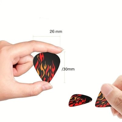 Dimensions du Lot de 6 Médiators Flamme Éclat Ardente avec étui offert