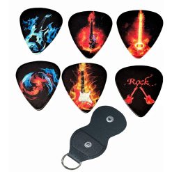 Lot de 6 Médiators Rock 'Riff Ardant' avec étui offert