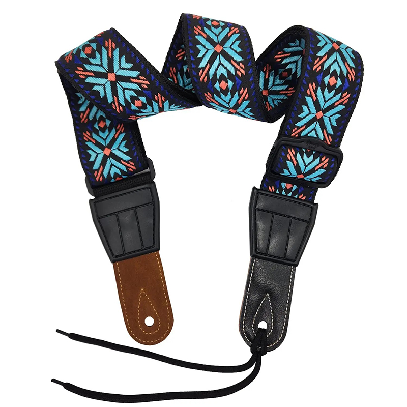Sangle Guitare Acoustique 'Fleurs de Minuit'