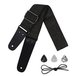 Sangle Guitare Classique 'Noir Texturé'