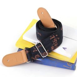 Sangle Guitare Classique en coton et lin 'Script Marin'