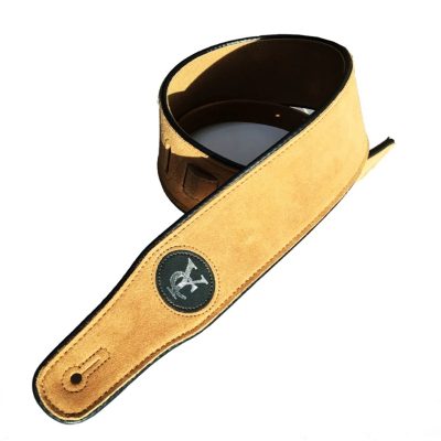 Sangle Guitare Daim 'Élégance Rustique' Couleur Jaune